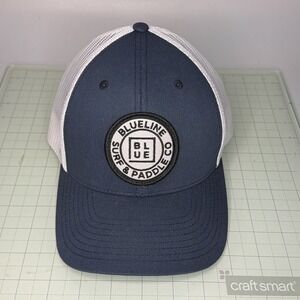 Blueline Surf Paddle Co Logo Graphic‎ White Mesh Trucker Snapback Hat Cap Cystic